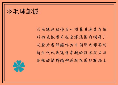 羽毛球邹铖